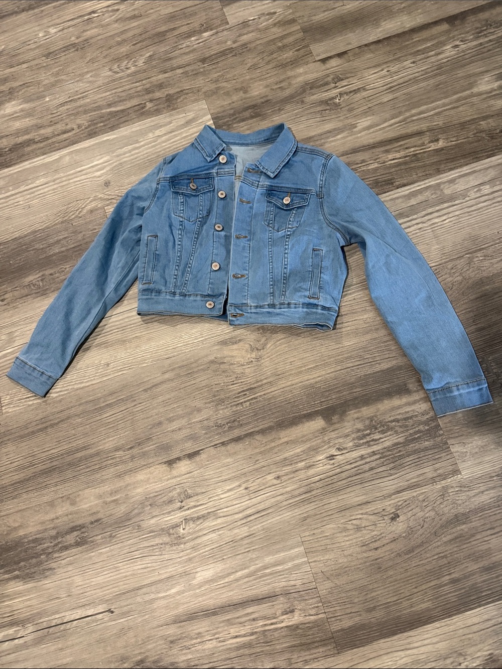 Cropped Light Blue Denim Jacket for Women - Classic Jean Jacket